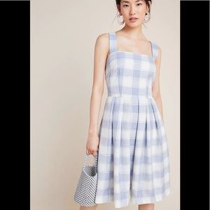 Blue plaid dress gal meets glam for ANTHROPOLOGIE